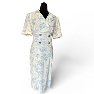 Breli Originals Women Vintage 80s Floral Dress Size 8 Made USA Shoulder Pads